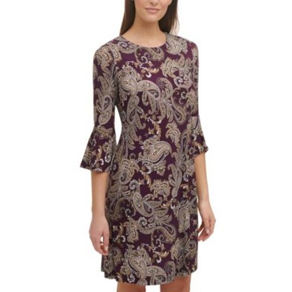 Tommy Hilfiger Dresses & Skirts - Tommy Hilfiger Petite Paisley Bell-Sleeve Shift Dress - Size 2